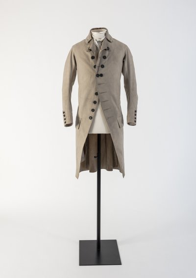 Redingote da uomo in lana color crema, 1790 da Unbekannt Unbekannt